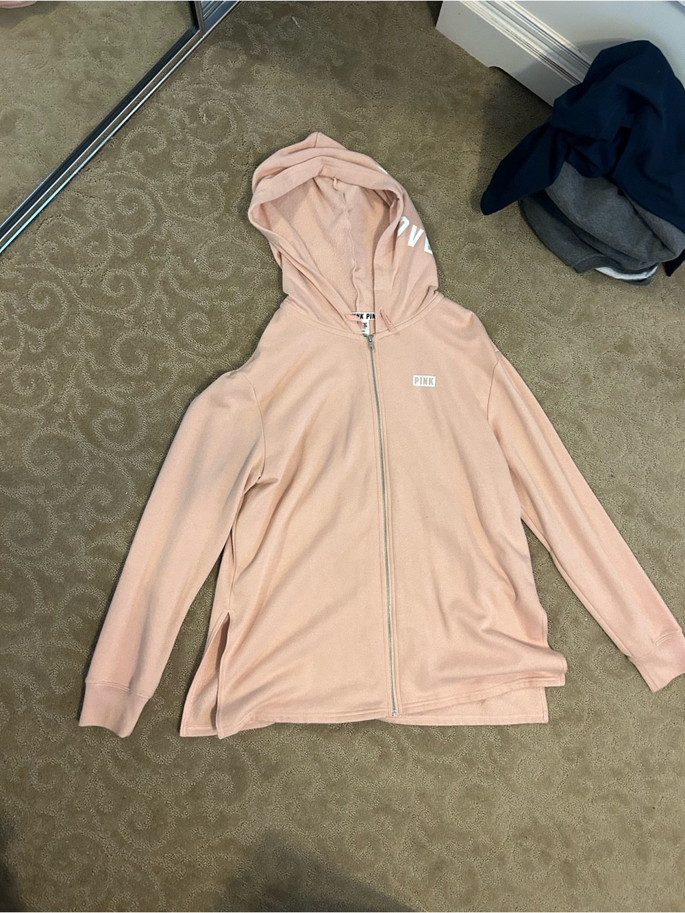 PINK Victoria's Secret Blush Pink Full-Zip Hoodie